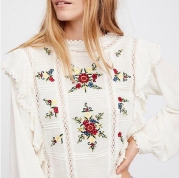 Free People Women's Monday Morning Top Beige Size Large